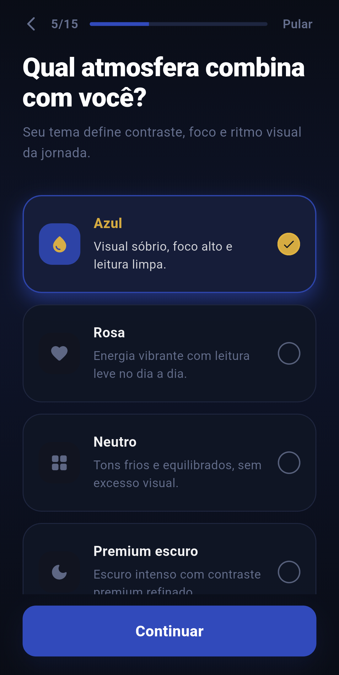 G-MOVE — tela 3 do app